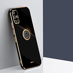 Funda Silicona Carcasa Ultrafina Goma con Magnetico Anillo de dedo Soporte XL1 para Samsung Galaxy A71 4G A715 Negro