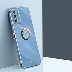 Funda Silicona Carcasa Ultrafina Goma con Magnetico Anillo de dedo Soporte XL1 para Samsung Galaxy F23 5G Azul