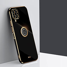 Funda Silicona Carcasa Ultrafina Goma con Magnetico Anillo de dedo Soporte XL1 para Samsung Galaxy M32 4G Negro