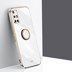 Funda Silicona Carcasa Ultrafina Goma con Magnetico Anillo de dedo Soporte XL1 para Samsung Galaxy M40S Blanco