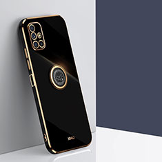 Funda Silicona Carcasa Ultrafina Goma con Magnetico Anillo de dedo Soporte XL1 para Samsung Galaxy M51 Negro