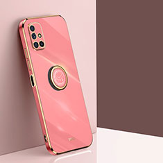 Funda Silicona Carcasa Ultrafina Goma con Magnetico Anillo de dedo Soporte XL1 para Samsung Galaxy M51 Rosa Roja