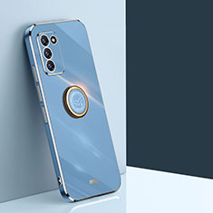 Funda Silicona Carcasa Ultrafina Goma con Magnetico Anillo de dedo Soporte XL1 para Samsung Galaxy S20 Azul