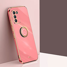 Funda Silicona Carcasa Ultrafina Goma con Magnetico Anillo de dedo Soporte XL1 para Samsung Galaxy S20 FE (2022) 5G Rosa Roja