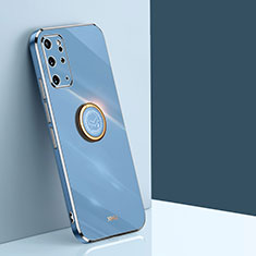 Funda Silicona Carcasa Ultrafina Goma con Magnetico Anillo de dedo Soporte XL1 para Samsung Galaxy S20 Plus 5G Azul