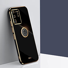 Funda Silicona Carcasa Ultrafina Goma con Magnetico Anillo de dedo Soporte XL1 para Samsung Galaxy S20 Ultra 5G Negro