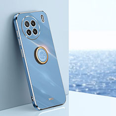 Funda Silicona Carcasa Ultrafina Goma con Magnetico Anillo de dedo Soporte XL1 para Vivo X90 5G Azul