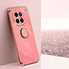 Funda Silicona Carcasa Ultrafina Goma con Magnetico Anillo de dedo Soporte XL1 para Vivo X90 Pro+ Plus 5G Rosa Roja