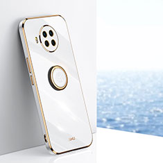 Funda Silicona Carcasa Ultrafina Goma con Magnetico Anillo de dedo Soporte XL1 para Xiaomi Mi 10i 5G Blanco
