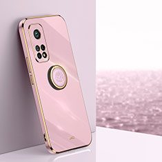 Funda Silicona Carcasa Ultrafina Goma con Magnetico Anillo de dedo Soporte XL1 para Xiaomi Mi 10T 5G Rosa