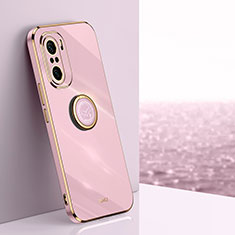 Funda Silicona Carcasa Ultrafina Goma con Magnetico Anillo de dedo Soporte XL1 para Xiaomi Mi 11i 5G Rosa