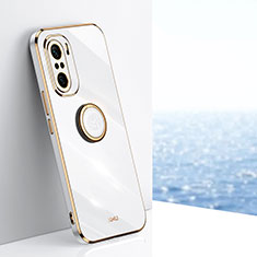 Funda Silicona Carcasa Ultrafina Goma con Magnetico Anillo de dedo Soporte XL1 para Xiaomi Mi 11X Pro 5G Blanco