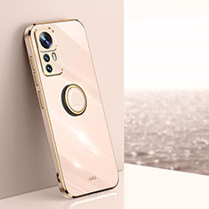 Funda Silicona Carcasa Ultrafina Goma con Magnetico Anillo de dedo Soporte XL1 para Xiaomi Mi 12T 5G Oro