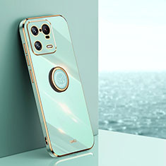 Funda Silicona Carcasa Ultrafina Goma con Magnetico Anillo de dedo Soporte XL1 para Xiaomi Mi 13 Pro 5G Verde