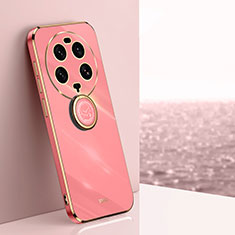 Funda Silicona Carcasa Ultrafina Goma con Magnetico Anillo de dedo Soporte XL1 para Xiaomi Mi 13 Ultra 5G Rosa Roja