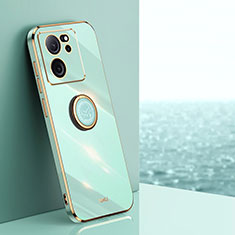 Funda Silicona Carcasa Ultrafina Goma con Magnetico Anillo de dedo Soporte XL1 para Xiaomi Mi 13T Pro 5G Verde