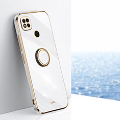 Funda Silicona Carcasa Ultrafina Goma con Magnetico Anillo de dedo Soporte XL1 para Xiaomi POCO C3 Blanco