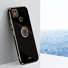 Funda Silicona Carcasa Ultrafina Goma con Magnetico Anillo de dedo Soporte XL1 para Xiaomi POCO C3 Negro