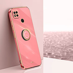 Funda Silicona Carcasa Ultrafina Goma con Magnetico Anillo de dedo Soporte XL1 para Xiaomi POCO C3 Rosa Roja