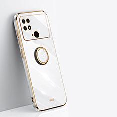 Funda Silicona Carcasa Ultrafina Goma con Magnetico Anillo de dedo Soporte XL1 para Xiaomi Poco C40 Blanco