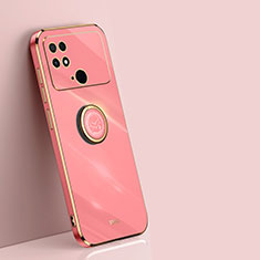 Funda Silicona Carcasa Ultrafina Goma con Magnetico Anillo de dedo Soporte XL1 para Xiaomi Poco C40 Rosa Roja