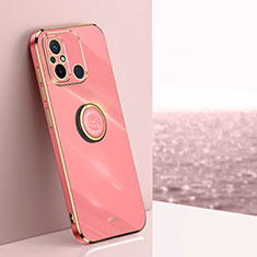 Funda Silicona Carcasa Ultrafina Goma con Magnetico Anillo de dedo Soporte XL1 para Xiaomi Poco C55 Rosa Roja