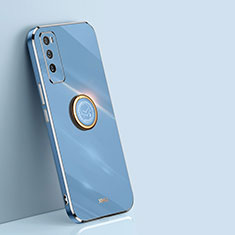 Funda Silicona Carcasa Ultrafina Goma con Magnetico Anillo de dedo Soporte XL1 para Xiaomi Poco M3 Azul