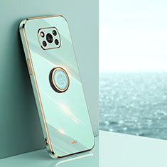 Funda Silicona Carcasa Ultrafina Goma con Magnetico Anillo de dedo Soporte XL1 para Xiaomi Poco X3 NFC Verde