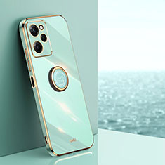 Funda Silicona Carcasa Ultrafina Goma con Magnetico Anillo de dedo Soporte XL1 para Xiaomi Poco X5 Pro 5G Verde