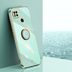 Funda Silicona Carcasa Ultrafina Goma con Magnetico Anillo de dedo Soporte XL1 para Xiaomi Redmi 10A 4G Verde