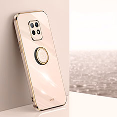 Funda Silicona Carcasa Ultrafina Goma con Magnetico Anillo de dedo Soporte XL1 para Xiaomi Redmi 10X 5G Oro