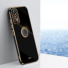 Funda Silicona Carcasa Ultrafina Goma con Magnetico Anillo de dedo Soporte XL1 para Xiaomi Redmi Note 11 4G (2022) Negro