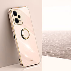 Funda Silicona Carcasa Ultrafina Goma con Magnetico Anillo de dedo Soporte XL1 para Xiaomi Redmi Note 12 Pro+ Plus 5G Oro