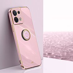 Funda Silicona Carcasa Ultrafina Goma con Magnetico Anillo de dedo Soporte XL1 para Xiaomi Redmi Note 13 5G Purpura Claro