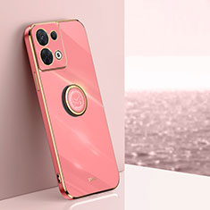Funda Silicona Carcasa Ultrafina Goma con Magnetico Anillo de dedo Soporte XL1 para Xiaomi Redmi Note 13 Pro 5G Rosa Roja