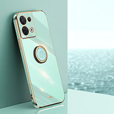 Funda Silicona Carcasa Ultrafina Goma con Magnetico Anillo de dedo Soporte XL1 para Xiaomi Redmi Note 13 Pro 5G Verde