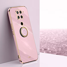 Funda Silicona Carcasa Ultrafina Goma con Magnetico Anillo de dedo Soporte XL1 para Xiaomi Redmi Note 9 Rosa