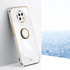 Funda Silicona Carcasa Ultrafina Goma con Magnetico Anillo de dedo Soporte XL1 para Xiaomi Redmi Note 9T 5G Blanco