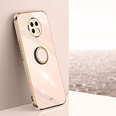 Funda Silicona Carcasa Ultrafina Goma con Magnetico Anillo de dedo Soporte XL1 para Xiaomi Redmi Note 9T 5G Oro