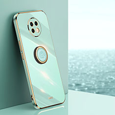 Funda Silicona Carcasa Ultrafina Goma con Magnetico Anillo de dedo Soporte XL1 para Xiaomi Redmi Note 9T 5G Verde