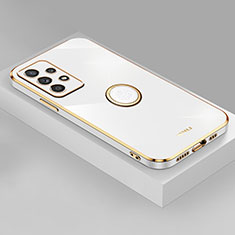 Funda Silicona Carcasa Ultrafina Goma con Magnetico Anillo de dedo Soporte XL2 para Samsung Galaxy A72 5G Blanco