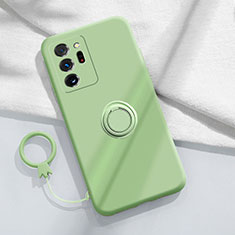 Funda Silicona Carcasa Ultrafina Goma con Magnetico Anillo de dedo Soporte YK1 para Samsung Galaxy Note 20 Ultra 5G Verde