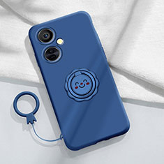 Funda Silicona Carcasa Ultrafina Goma con Magnetico Anillo de dedo Soporte Z01 para OnePlus Nord CE 3 5G Azul