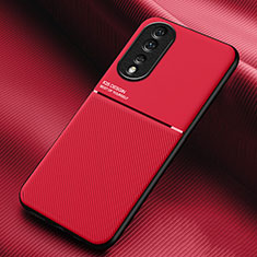 Funda Silicona Carcasa Ultrafina Goma con Magnetico para Huawei Honor 80 Pro 5G Rojo
