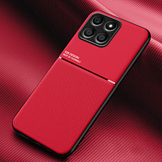 Funda Silicona Carcasa Ultrafina Goma con Magnetico para Huawei Honor X6 Rojo