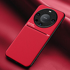 Funda Silicona Carcasa Ultrafina Goma con Magnetico para Huawei Mate 60 Pro+ Plus Rojo