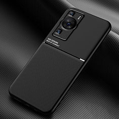 Funda Silicona Carcasa Ultrafina Goma con Magnetico para Huawei P60 Negro