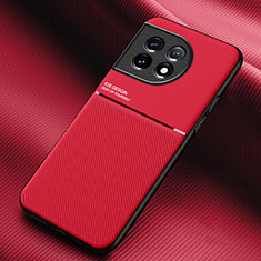 Funda Silicona Carcasa Ultrafina Goma con Magnetico para OnePlus 11 5G Rojo