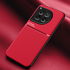 Funda Silicona Carcasa Ultrafina Goma con Magnetico para OnePlus 12 5G Rojo