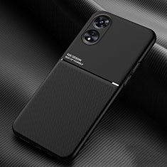 Funda Silicona Carcasa Ultrafina Goma con Magnetico para Oppo A17 Negro